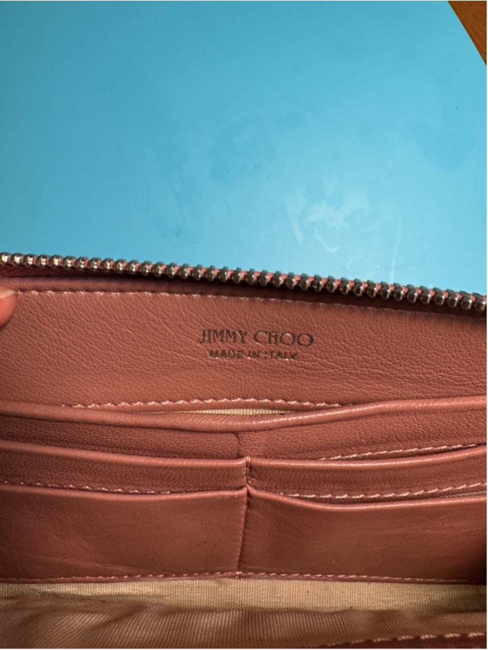 Jimmy Choo Star Studded Leather Long Wallet Pink and Silver - Picture 5 of 9